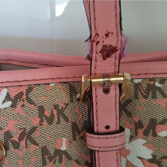 MICHAEL KORS Large Carryall Flowers Tote Jet Set Travel Saffiano Leather - Picture 2 of 13